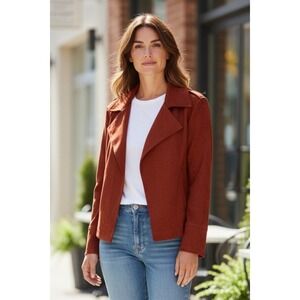 Philosophy Republic Clothing Faux Leather Moto Jacket Rust Orange M